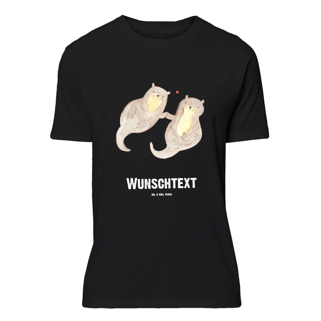 Rozmiar L Personalizowana koszulka wydra trzymać się za ręce T-Shirt mit Aufruck, Bedrucken, T-Shirt mit Namen, T-Shirt Personalisiert, Wunschtext, Fischotter, Seeotter, Otter, Otter Seeotter See Otter