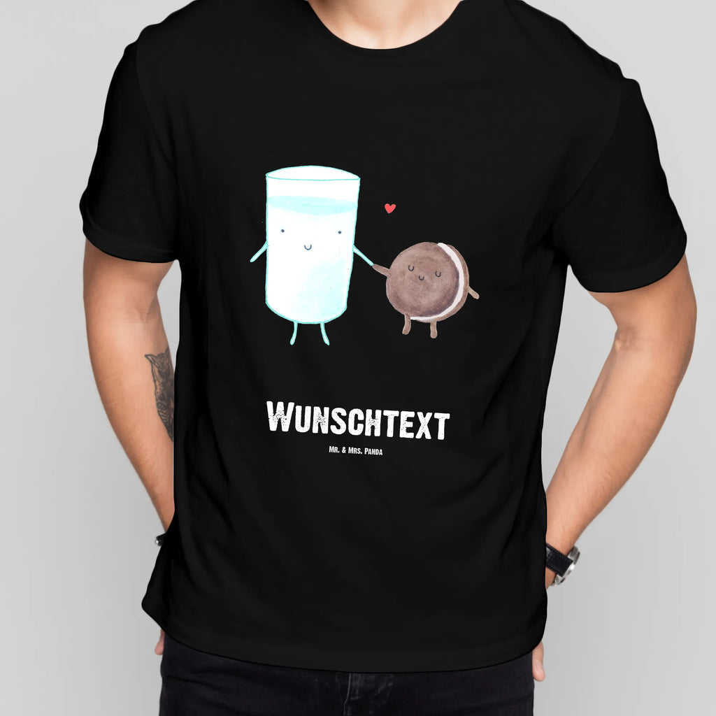 Personalisiertes T-Shirt Milch & Keks Wunschtext, Bedrucken, T-Shirt Personalisiert, T-Shirt mit Aufruck, T-Shirt mit Namen, Lustige Sprüche, Gute Laune, Tiere, Tiermotive, Kaffee, Cookie, Romantisch, Keks, Milk, Motiv Süß, Einladung Frühstück, Milch, Perfektes Paar, Kekse