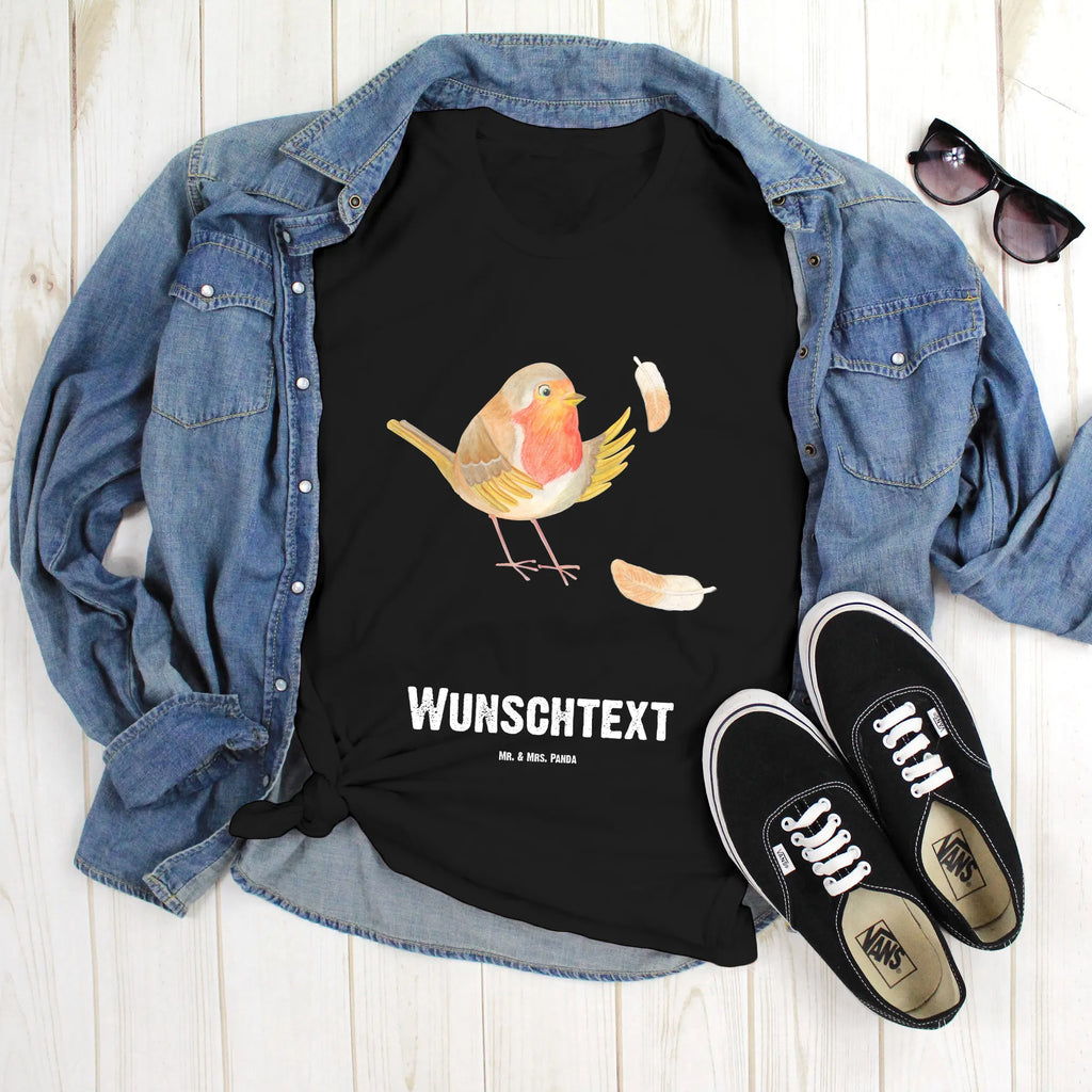 Personalised T-Shirt robin feathers Wunschtext, Bedrucken, T-Shirt mit Namen, T-Shirt Personalisiert, T-Shirt mit Aufruck, Gute Laune, Lustige Sprüche, Tiere, Tiermotive, Spruch Motivation, Spruch Mut, What If I Fall, Vogel, Motivation Sprüche, Rotkehlchen, Motivationsbilder, fliegen