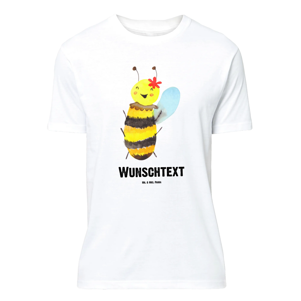 Personalised T-Shirt bee happy Frauen, T-Shirt mit Namen, Damen, T-Shirt Personalisiert, T-Shirt mit Aufruck, Männer, Herren, Hummel, Biene, Wespe
