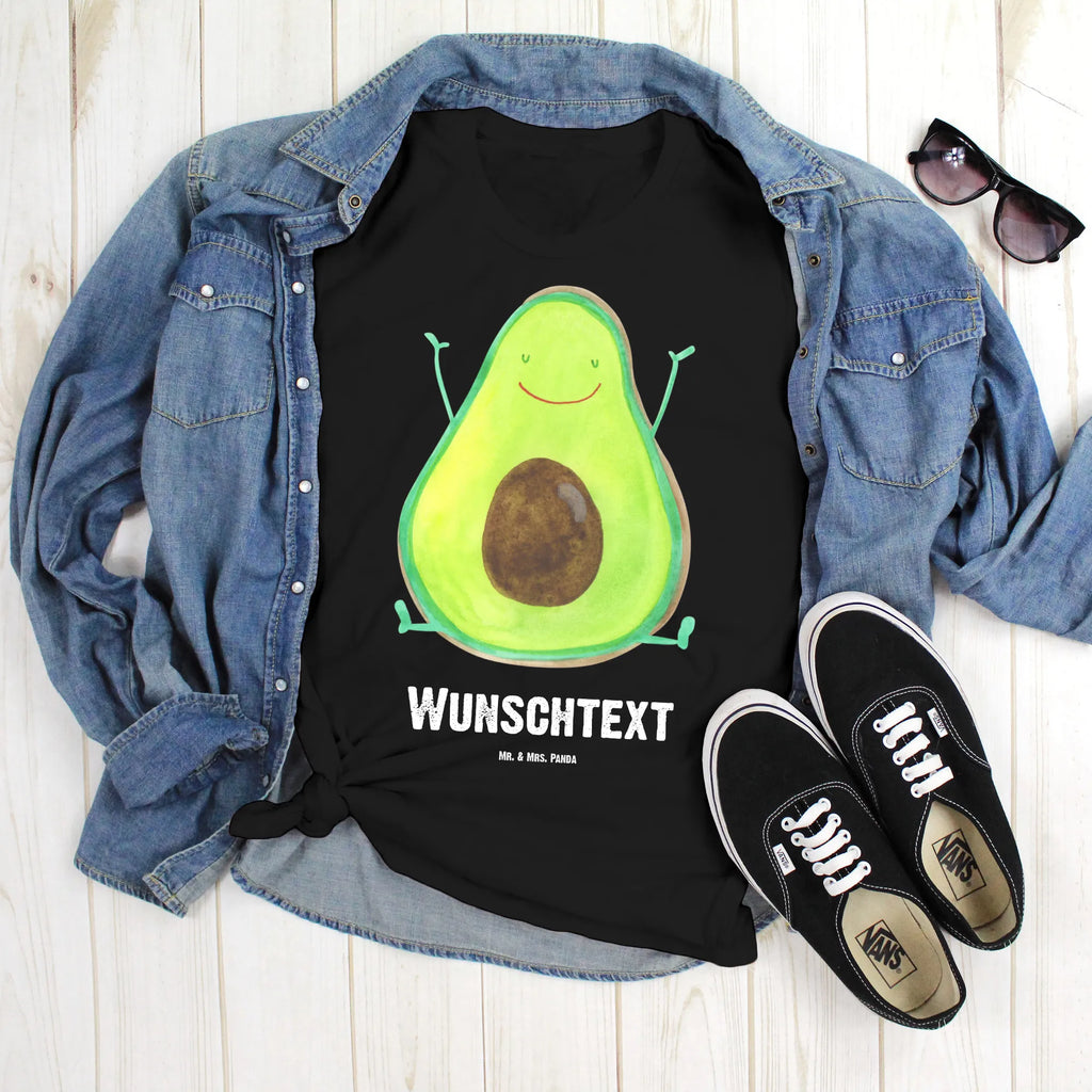 Personalisiertes T-Shirt Avocado Happy Bedrucken, T-Shirt mit Namen, Wunschtext, T-Shirt mit Aufruck, T-Shirt Personalisiert, Avocado, Veggie, Vegan, Gesund, Chaos