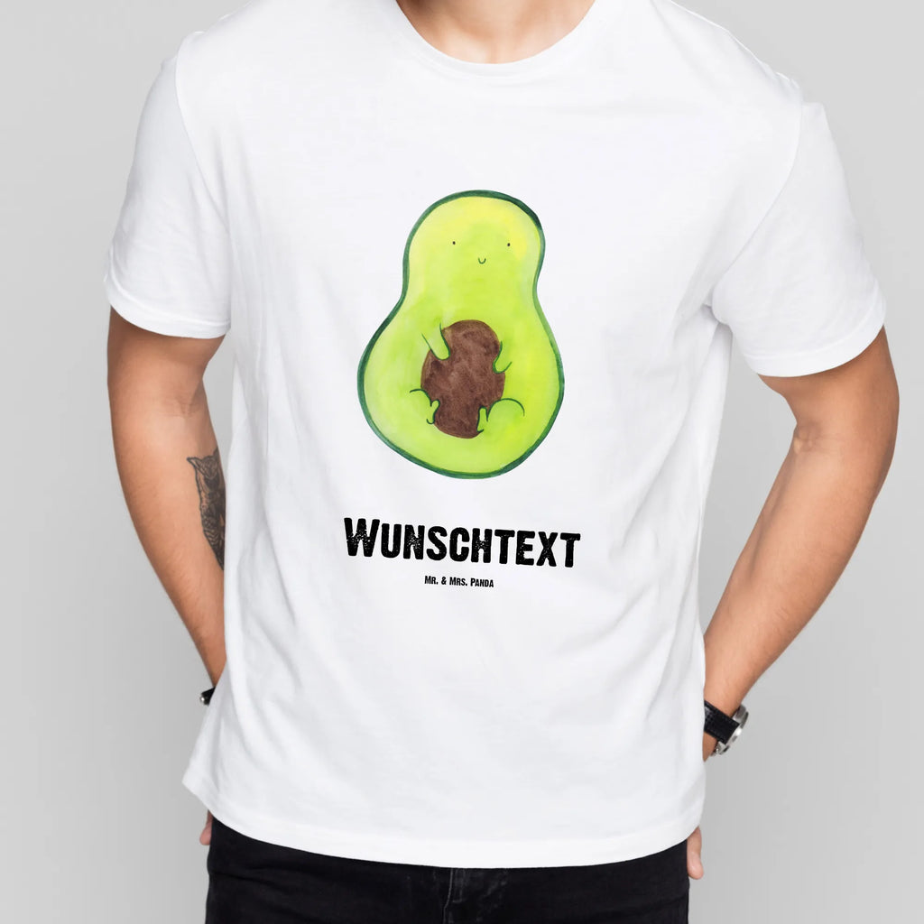 Personalisiertes T-Shirt Avocado mit Kern T-Shirt mit Aufruck, Bedrucken, T-Shirt mit Namen, T-Shirt Personalisiert, Wunschtext, Avocado, Veggie, Vegan, Gesund, Spruch Leben, Kern, Avocadokern, Pflanze, Avokado