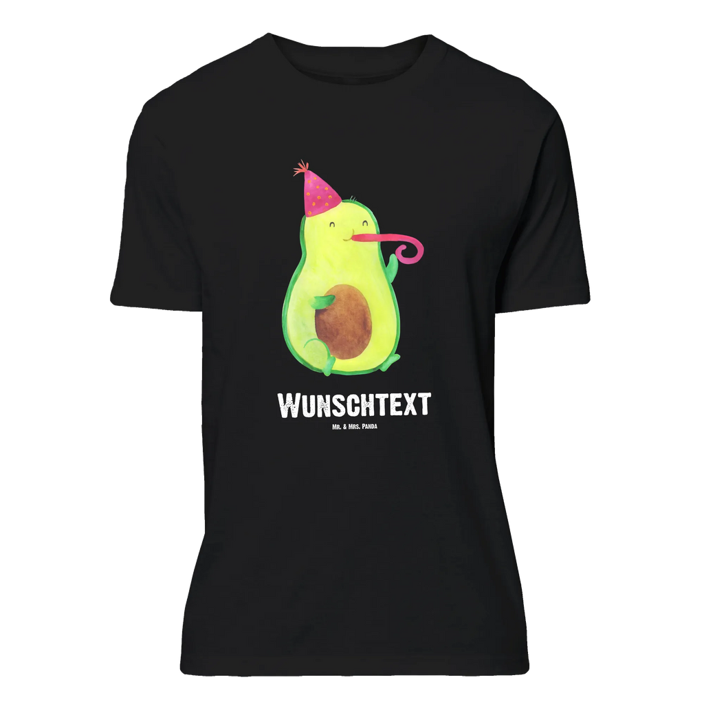 Personalised T-Shirt avocado Celebration T-Shirt mit Namen, T-Shirt mit Aufruck, T-Shirt Personalisiert, Bedrucken, Wunschtext, Frauen, Männer, Avocado, Veggie, Vegan, Gesund, Feierlichkeit, Party, Feier, Tröte, Gute Laune, Geburtstag, Fete