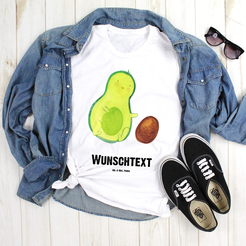Personalisiertes T-Shirt Avocado rollt Kern T-Shirt mit Namen, T-Shirt mit Aufruck, T-Shirt Personalisiert, Bedrucken, Wunschtext, Avocado, Veggie, Vegan, Gesund, Love, Baby, Säugling, Schwangerschaft, Große Liebe, Zur Geburt, Avocados, Babyparty, Kind, Geburtstag, Liebe, Geburt, Erstes Kind, Schwanger