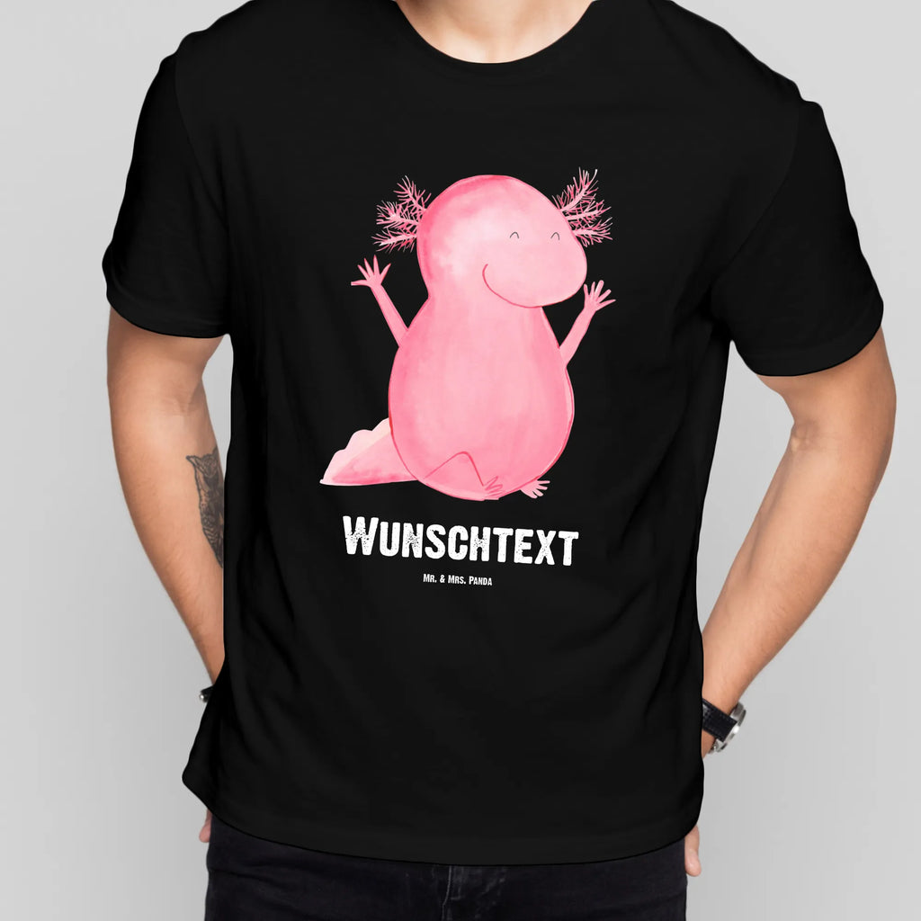 Personalisiertes T-Shirt Axolotl Hurra Wunschtext, T-Shirt Personalisiert, T-Shirt mit Aufruck, T-Shirt mit Namen, Bedrucken, Molch, Axolotl, Freude, Lurch, Lurche, Fröhlich, Schwanzlurch, Motivation, Spaß, Zufriedenheit, Axolot