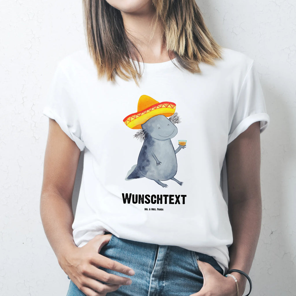 Personalisiertes T-Shirt Axolotl Tequila Bedrucken, Wunschtext, T-Shirt mit Aufruck, T-Shirt mit Namen, T-Shirt Personalisiert, Molch, Axolotl, Feuerdrache, Schwanzlurch, Mexico, Sombrero, Zitrone, Feuersalamander, Mexiko, Lurch, Axolot, Tequila, Lurche, Motivation, Spruch