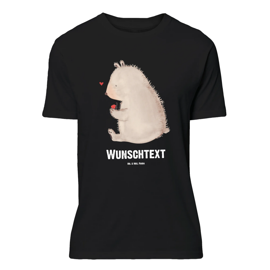 Personalisiertes T-Shirt Bär mit Marienkäfer Wunschtext, T-Shirt mit Aufruck, T-Shirt Personalisiert, T-Shirt mit Namen, Bedrucken, Teddybär, Bär, Teddy, Liebe, Motivation, Marienkäfer, Das Leben Ist schön, Freiheit
