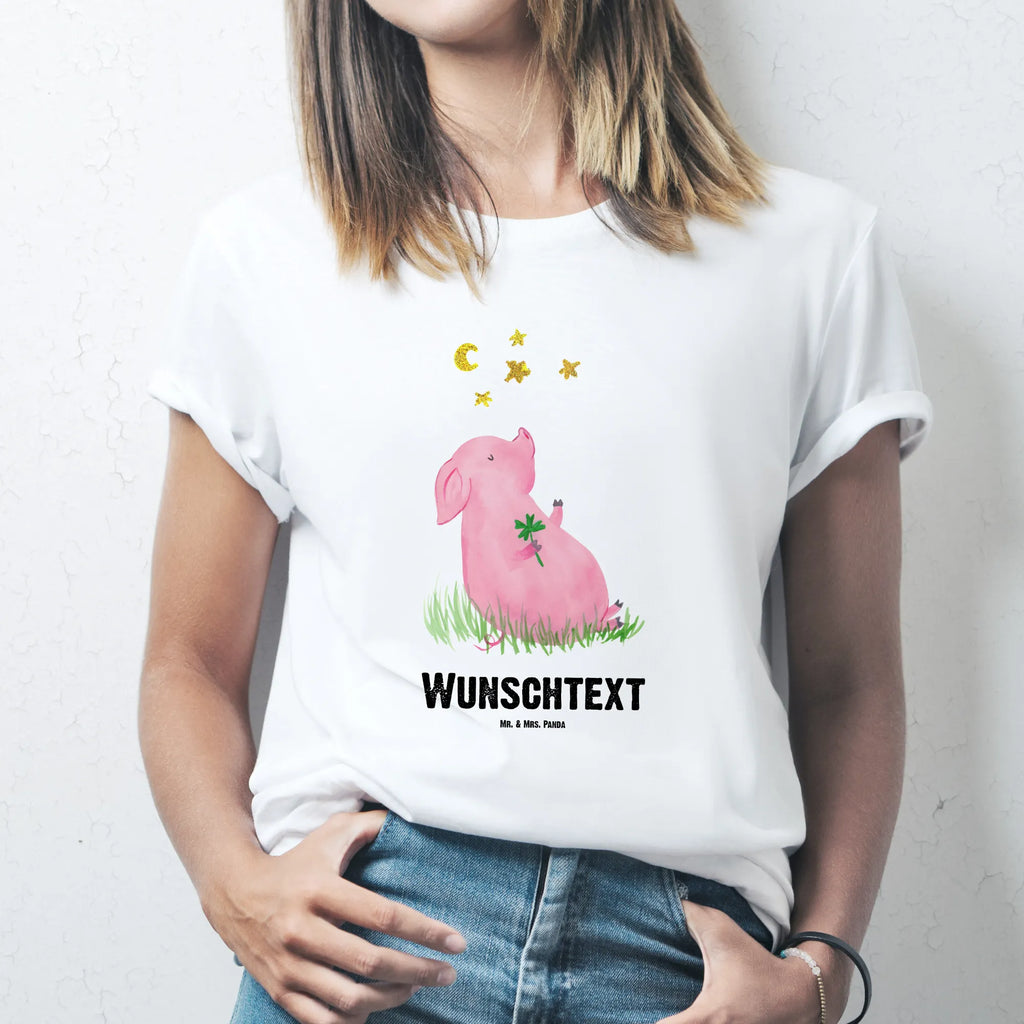 Rozmiar L Personalizowana koszulka świnia Szczęście Männer, Bedrucken, T-Shirt mit Aufruck, Frauen, Wunschtext, T-Shirt mit Namen, T-Shirt Personalisiert, lustige Sprüche, Gute Laune, Tiere, Tiermotive, Ziele, Träume, Schwein, Glücksbringer, Sterne, Sernchen, Motivation, Schweinchen, Glücksschwein. Glück