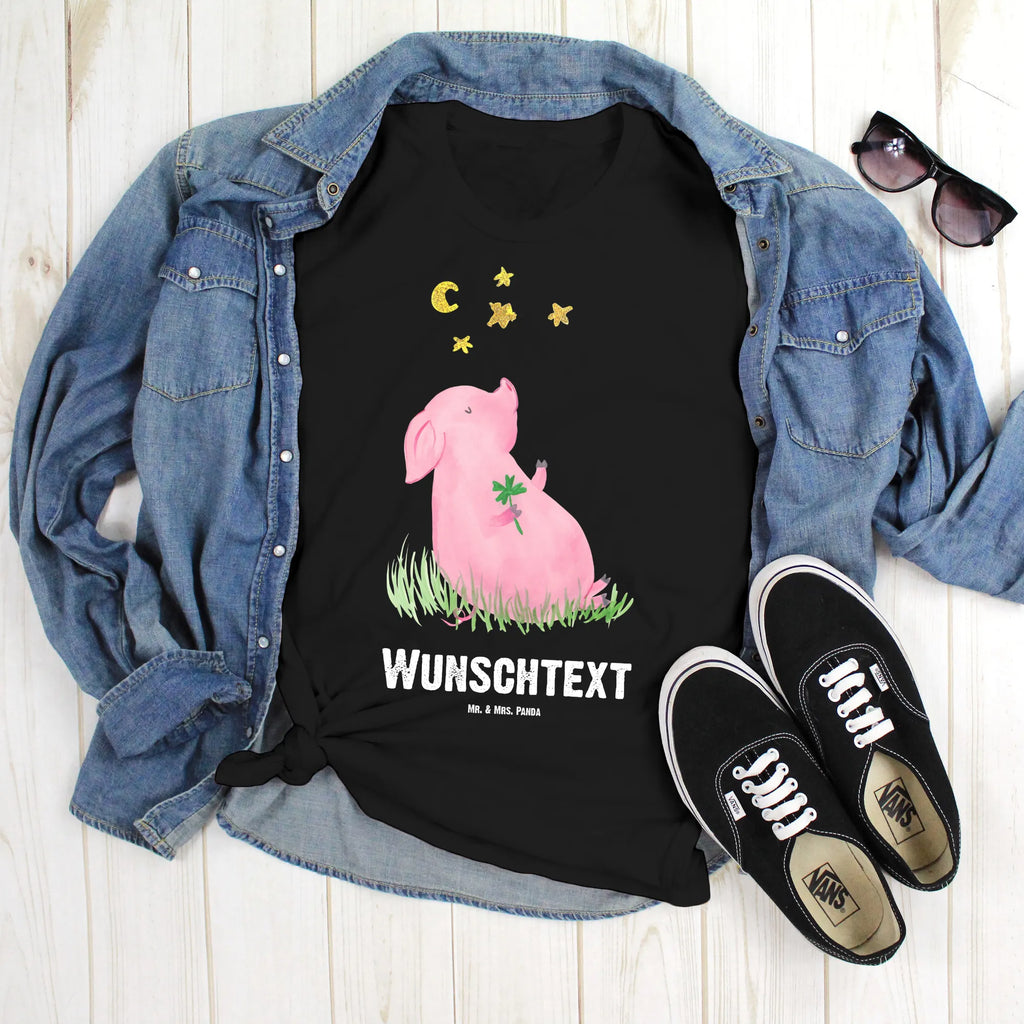 Rozmiar L Personalizowana koszulka świnia Szczęście Männer, Bedrucken, T-Shirt mit Aufruck, Frauen, Wunschtext, T-Shirt mit Namen, T-Shirt Personalisiert, lustige Sprüche, Gute Laune, Tiere, Tiermotive, Ziele, Träume, Schwein, Glücksbringer, Sterne, Sernchen, Motivation, Schweinchen, Glücksschwein. Glück