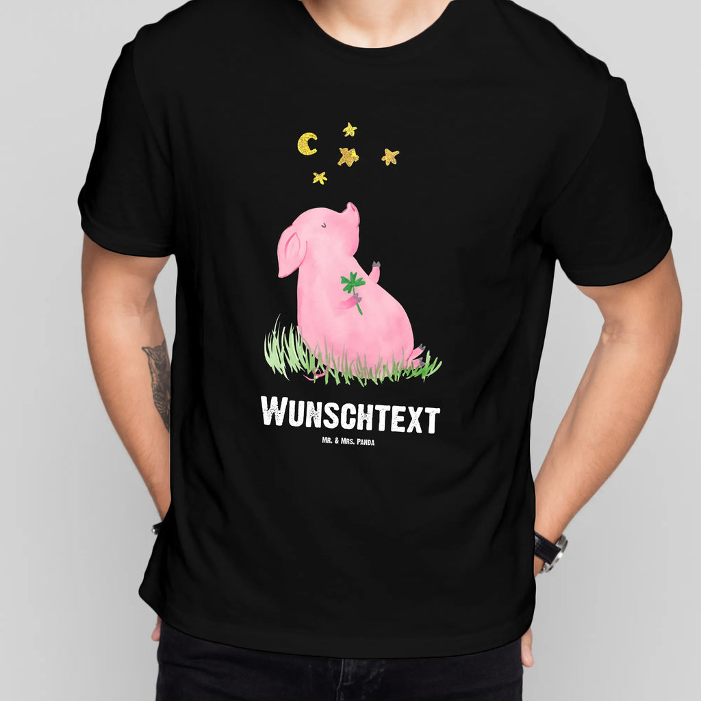 Rozmiar L Personalizowana koszulka świnia Szczęście Männer, Bedrucken, T-Shirt mit Aufruck, Frauen, Wunschtext, T-Shirt mit Namen, T-Shirt Personalisiert, lustige Sprüche, Gute Laune, Tiere, Tiermotive, Ziele, Träume, Schwein, Glücksbringer, Sterne, Sernchen, Motivation, Schweinchen, Glücksschwein. Glück