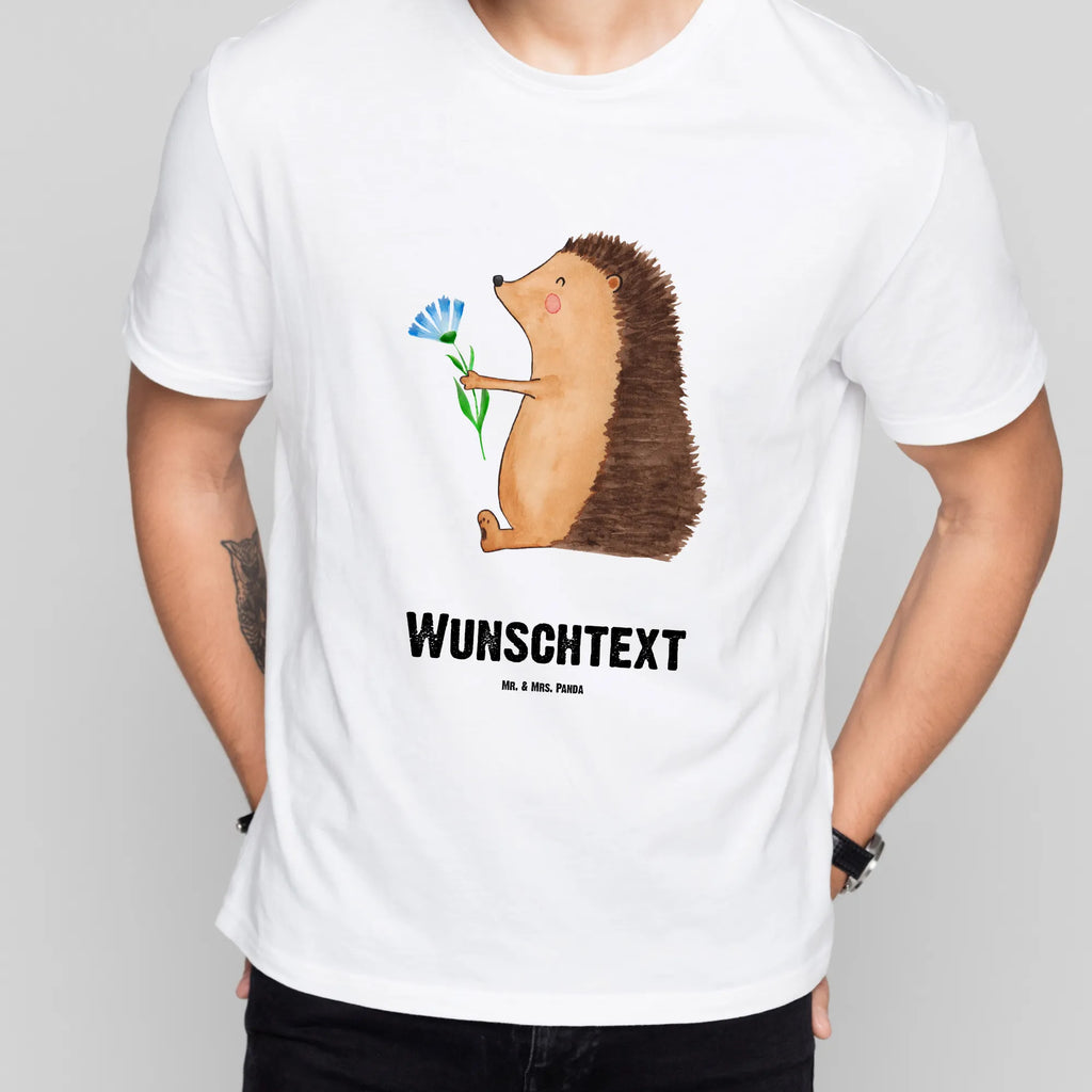 Rozmiar L Personalizowana koszulka jeż Kwiaty T-Shirt mit Namen, T-Shirt mit Aufruck, T-Shirt Personalisiert, Bedrucken, Wunschtext, Lustige Sprüche, Gute Laune, Tiere, Tiermotive, Gute Besserung, Besuch, Krankenhaus, krank, Krankheit, Genesungswünsche, Igel