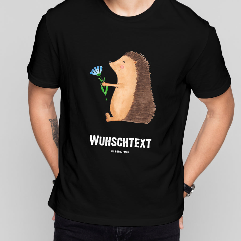 Rozmiar L Personalizowana koszulka jeż Kwiaty T-Shirt mit Namen, T-Shirt mit Aufruck, T-Shirt Personalisiert, Bedrucken, Wunschtext, Lustige Sprüche, Gute Laune, Tiere, Tiermotive, Gute Besserung, Besuch, Krankenhaus, krank, Krankheit, Genesungswünsche, Igel