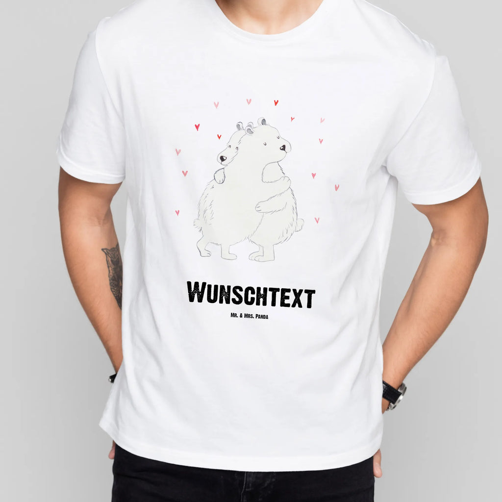 Personalisiertes T-Shirt Eisbär Umarmen Bedrucken, Wunschtext, T-Shirt Personalisiert, T-Shirt mit Namen, T-Shirt mit Aufruck, Gute Laune, Lustige Sprüche, Tiere, Tiermotive