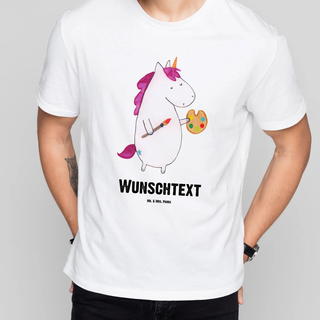 Rozmiar L Personalizowana koszulka Jednorożec Artysta Bedrucken, T-Shirt mit Namen, T-Shirt mit Aufruck, Wunschtext, T-Shirt Personalisiert, Einhorn Deko, Unicorn, Einhorn, Einhörner, Maler, Farbe, Geschenk, Pinsel, Englisch, Artist, Zeichnen, Welt, Malen, Künstler, Stift