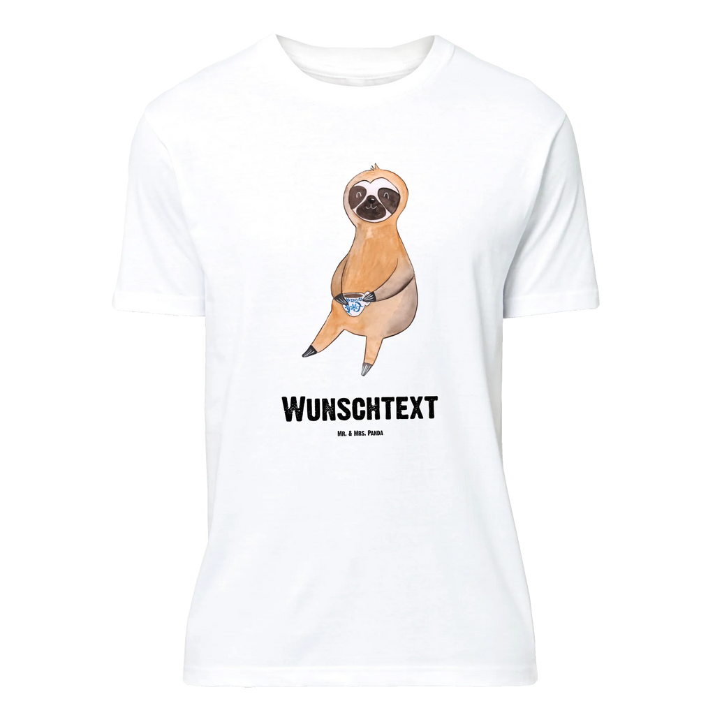 Personalisiertes T-Shirt Faultier Kaffee Wunschtext, T-Shirt mit Namen, T-Shirt mit Aufruck, T-Shirt Personalisiert, Bedrucken, Faultier, Faultier Geschenk, Faultier Deko, Faultiere, Kaffeetasse, Kaffee, Frühaufsteher, faul, Kaffeegetränk, Coffee, Genießer, Lieblingstier, Erster Kaffee, Morgenmuffel