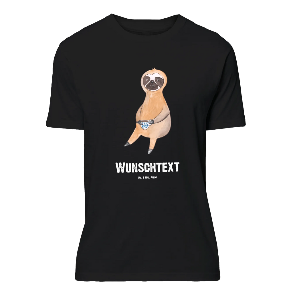 Personalisiertes T-Shirt Faultier Kaffee Wunschtext, T-Shirt mit Namen, T-Shirt mit Aufruck, T-Shirt Personalisiert, Bedrucken, Faultier, Faultier Geschenk, Faultier Deko, Faultiere, Kaffeetasse, Kaffee, Frühaufsteher, faul, Kaffeegetränk, Coffee, Genießer, Lieblingstier, Erster Kaffee, Morgenmuffel