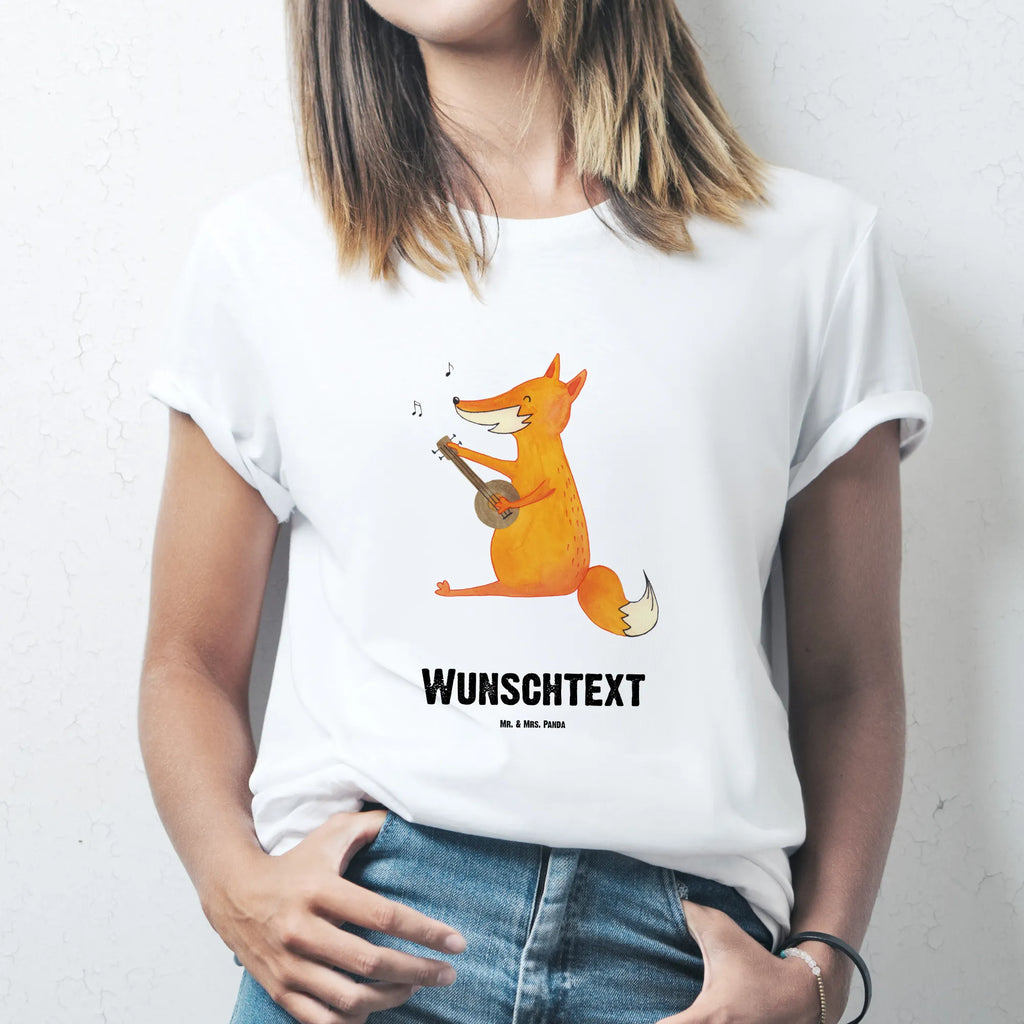 Personalisiertes T-Shirt Fuchs Gitarre Wunschtext, T-Shirt Personalisiert, Männer, T-Shirt mit Aufruck, T-Shirt mit Namen, Bedrucken, Frauen, Fuchs, Füchse, Gitarre, Musikerin, Musik Spruch, Geschenk Musiker, Sängerin, Sänger
