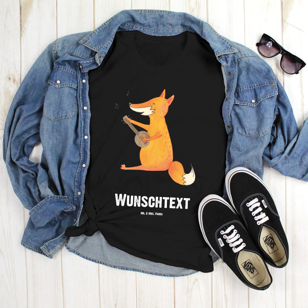 Personalisiertes T-Shirt Fuchs Gitarre Wunschtext, T-Shirt Personalisiert, Männer, T-Shirt mit Aufruck, T-Shirt mit Namen, Bedrucken, Frauen, Fuchs, Füchse, Gitarre, Musikerin, Musik Spruch, Geschenk Musiker, Sängerin, Sänger