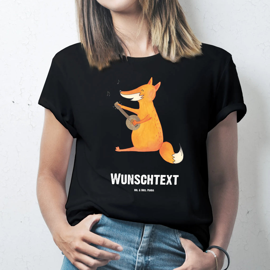 Personalisiertes T-Shirt Fuchs Gitarre Wunschtext, T-Shirt Personalisiert, Männer, T-Shirt mit Aufruck, T-Shirt mit Namen, Bedrucken, Frauen, Fuchs, Füchse, Gitarre, Musikerin, Musik Spruch, Geschenk Musiker, Sängerin, Sänger