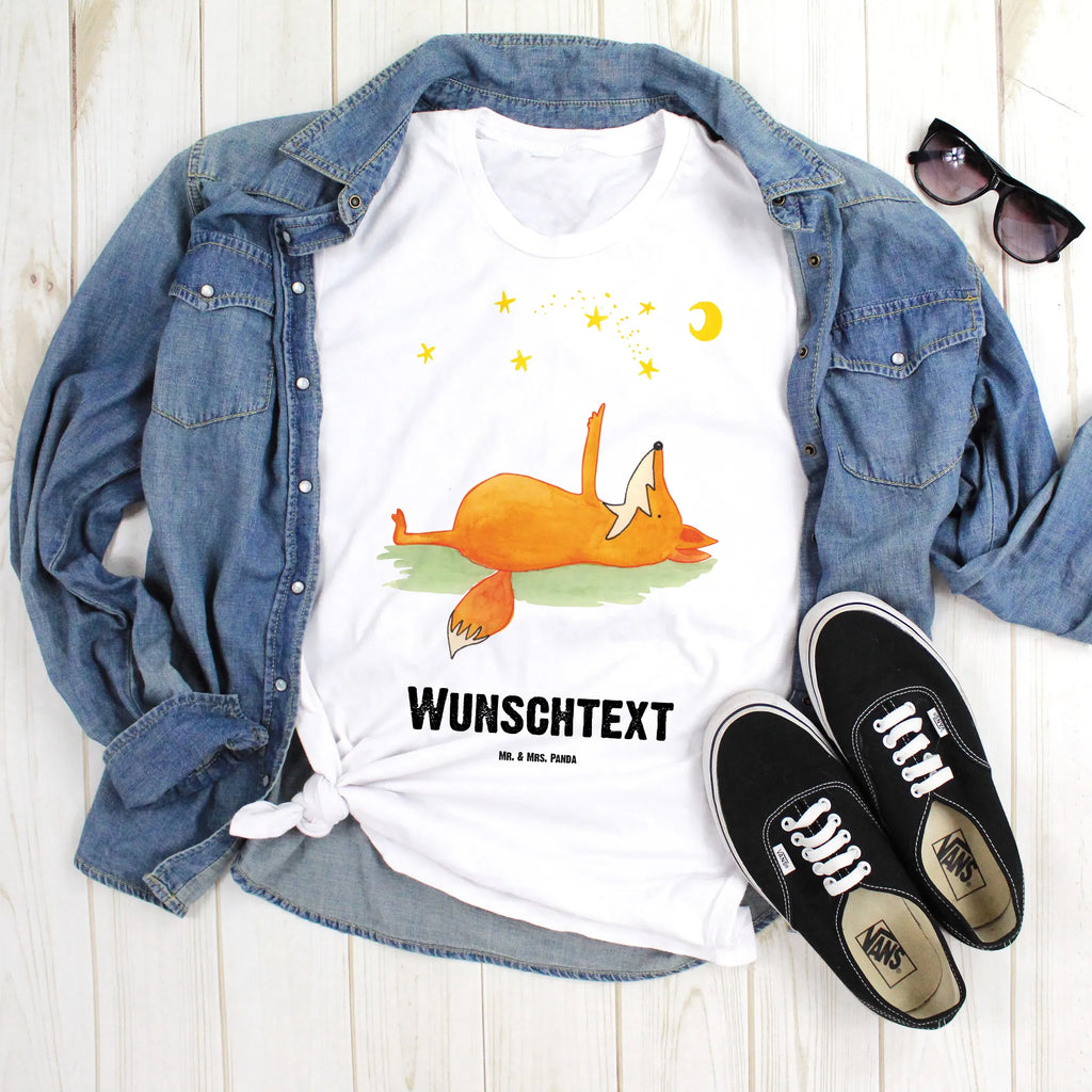 Rozmiar L Personalizowana koszulka lis Gwiazdy Wunschtext, T-Shirt mit Aufruck, T-Shirt mit Namen, Bedrucken, T-Shirt Personalisiert, Fuchs, Spruch schön, Tröstende Worte, Romantik, Always Look On The Bright Side Of Life, Füchse, Spruch Positiv