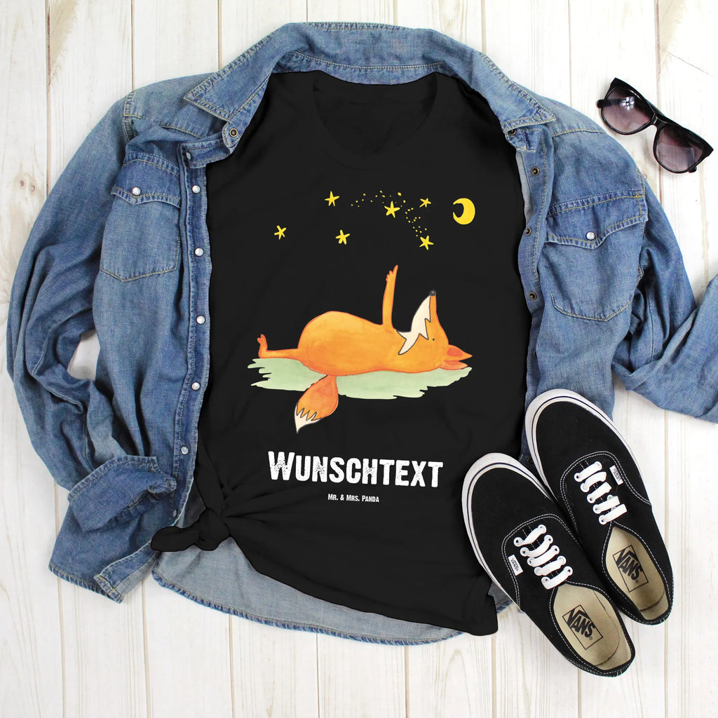 Rozmiar L Personalizowana koszulka lis Gwiazdy Wunschtext, T-Shirt mit Aufruck, T-Shirt mit Namen, Bedrucken, T-Shirt Personalisiert, Fuchs, Spruch schön, Tröstende Worte, Romantik, Always Look On The Bright Side Of Life, Füchse, Spruch Positiv