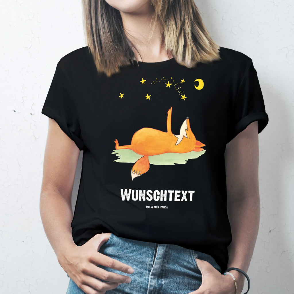 Rozmiar L Personalizowana koszulka lis Gwiazdy Wunschtext, T-Shirt mit Aufruck, T-Shirt mit Namen, Bedrucken, T-Shirt Personalisiert, Fuchs, Spruch schön, Tröstende Worte, Romantik, Always Look On The Bright Side Of Life, Füchse, Spruch Positiv