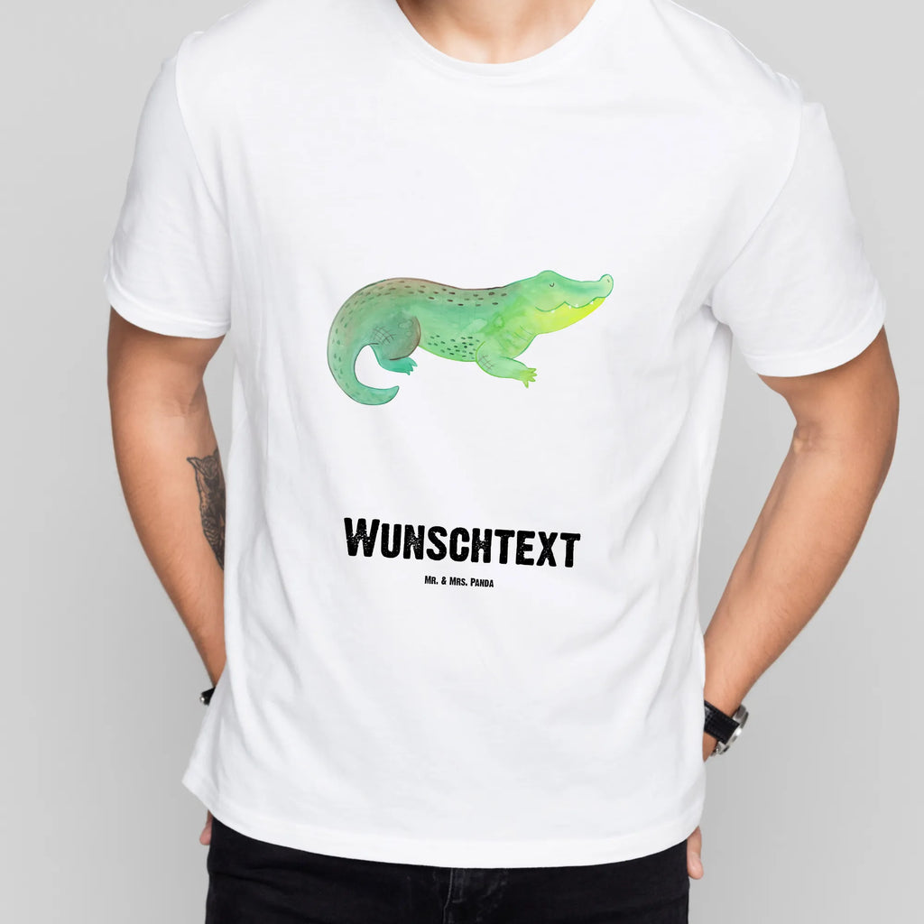 Rozmiar L Personalizowana koszulka Krokodyl Wunschtext, T-Shirt mit Namen, Bedrucken, T-Shirt Personalisiert, T-Shirt mit Aufruck, Meer, Urlaub, Meerestiere, Lieblingsmensch, Reiselust, Krokodile, Freundin, Abenteuerlust, Verrückt sein, Beste Freundin, Spontan sein, Krokodil