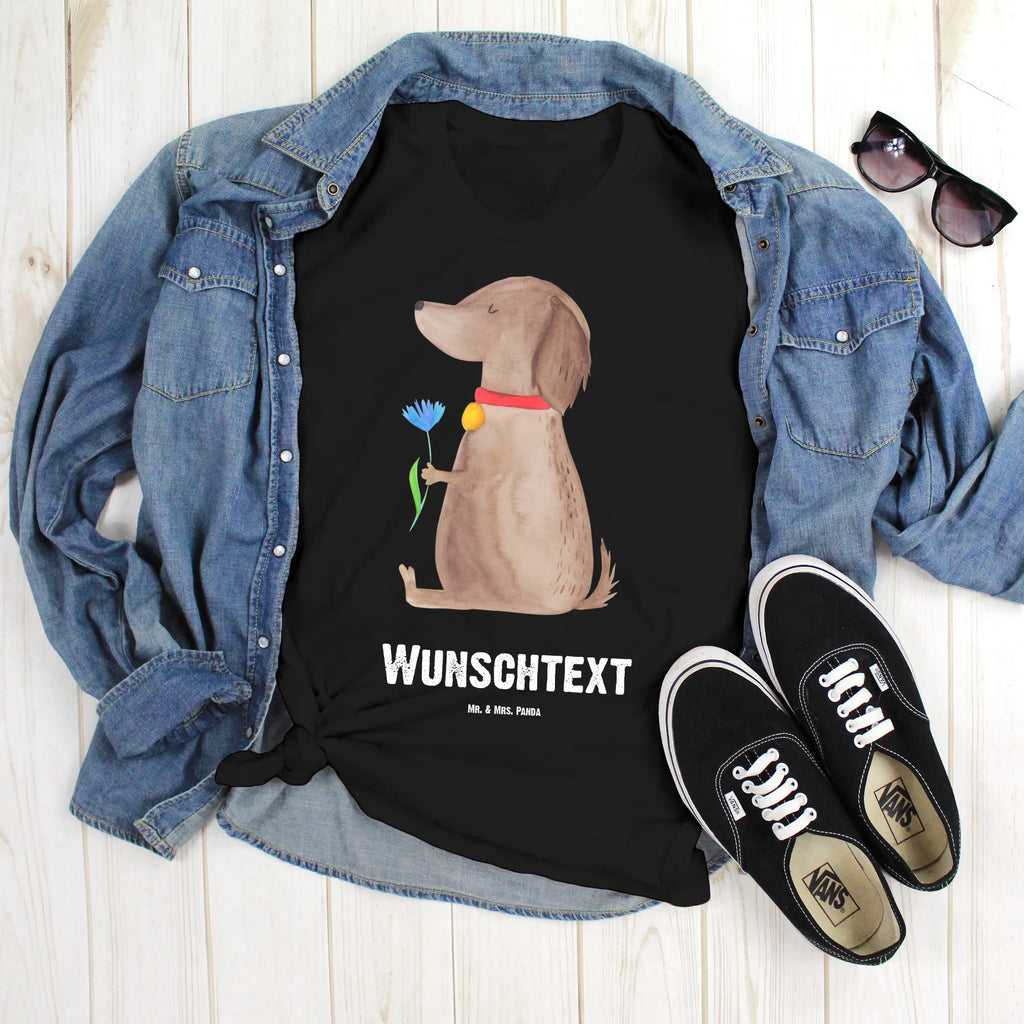 Personalised T-Shirt Dog flower Bedrucken, T-Shirt mit Aufruck, T-Shirt Personalisiert, T-Shirt mit Namen, Wunschtext, Hundemotiv, Hund, Haustier, Tierliebhaber, Sprüche, Hunderasse, Hundebesitzer, Hundeliebe, Frauchen, Hunde
