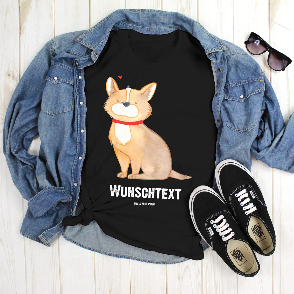 Rozmiar L Personalizowana koszulka Pies szczęście T-Shirt mit Aufruck, T-Shirt mit Namen, Wunschtext, Bedrucken, T-Shirt Personalisiert, Hundemotiv, Hund, Haustier, Tierliebhaber, Sprüche, Hunderasse, Hundebesitzer, Hundeliebe, Spruch, Hundemama, Corgie, Liebe