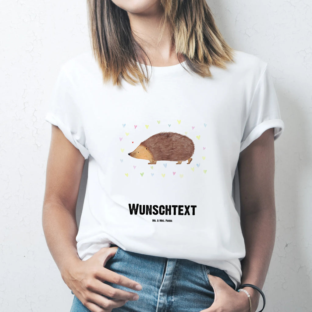 Rozmiar L Personalizowana koszulka jeż serca T-Shirt mit Namen, T-Shirt mit Aufruck, Bedrucken, T-Shirt Personalisiert, Wunschtext, Lustige Sprüche, Gute Laune, Tiere, Tiermotive, Kuss, Liebe, Igel, Leben, Herz, Herzen, Vertrauen