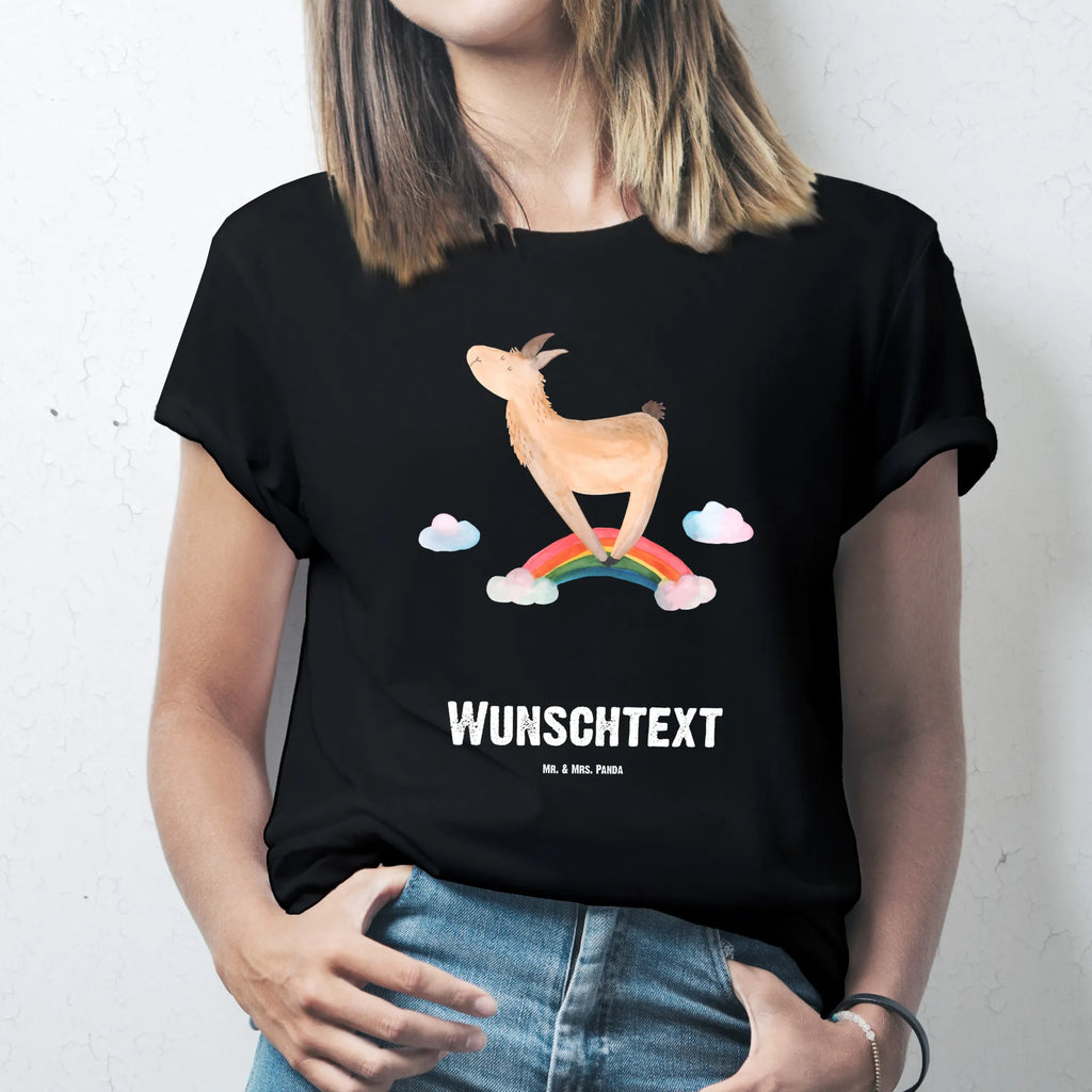 Rozmiar L Personalizowana koszulka lama tęcza Wunschtext, T-Shirt Personalisiert, T-Shirt mit Aufruck, Bedrucken, T-Shirt mit Namen, Alpaka, Lama, Freiheit, Wolkenland, Selbstständig, Lamas, Haters, Hobby, Abi, Schule, Regenbogen, Außenseiter, Haters Gonna Hate
