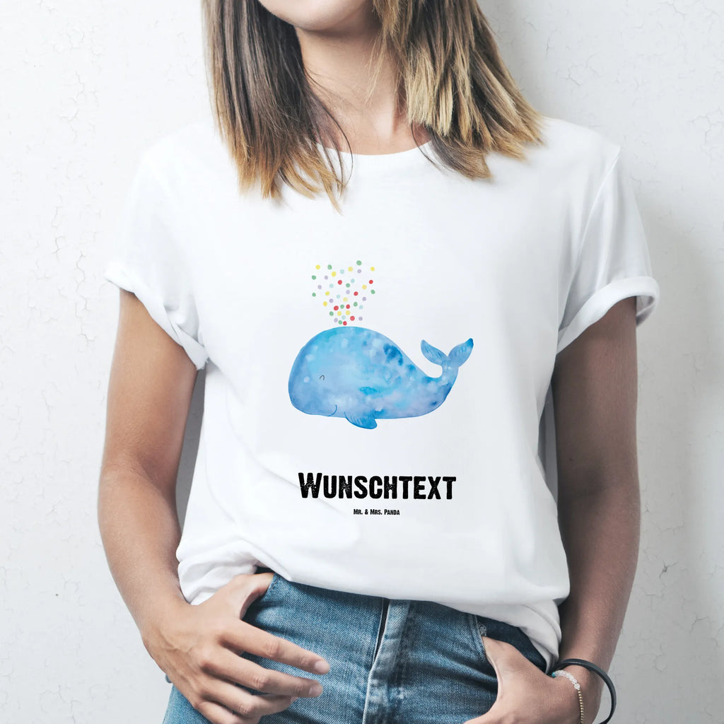 Personalised T-Shirt whale confetti T-Shirt mit Namen, Bedrucken, T-Shirt mit Aufruck, Wunschtext, T-Shirt Personalisiert, Meer, Urlaub, Meerestiere, Geburtstag, Trennung, Wale, Motivation, Diät, Abnehmen, Wal, Neustart, Neuanfang, Konfetti, Lebensabschnitt
