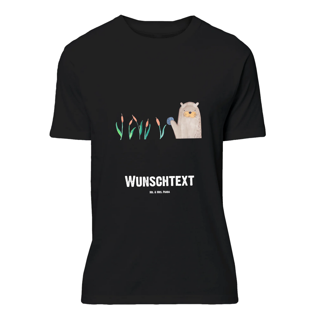 Personalisiertes T-Shirt Otter mit Stein T-Shirt mit Namen, T-Shirt mit Aufruck, T-Shirt Personalisiert, Bedrucken, Wunschtext, Fischotter, Seeotter, Otter, Otter Seeotter See Otter