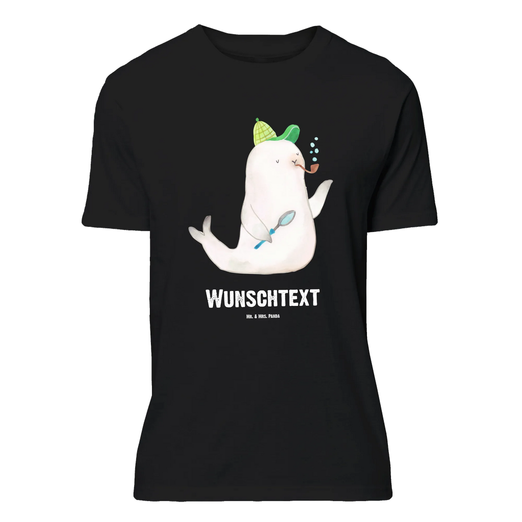 Personalised T-Shirt seal sherlock T-Shirt Personalisiert, Wunschtext, Bedrucken, T-Shirt mit Namen, T-Shirt mit Aufruck, Lustige Sprüche, Gute Laune, Tiere, Tiermotive