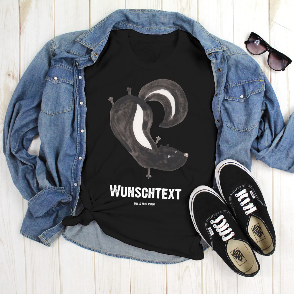 Rozmiar L Personalizowana koszulka skunks stojka Bedrucken, T-Shirt Personalisiert, Wunschtext, T-Shirt mit Namen, T-Shirt mit Aufruck, Stinktier, Skunk, Stinker, Stinki, Raubtier, Wildtier, Verpielt, Spielplatz, Kind