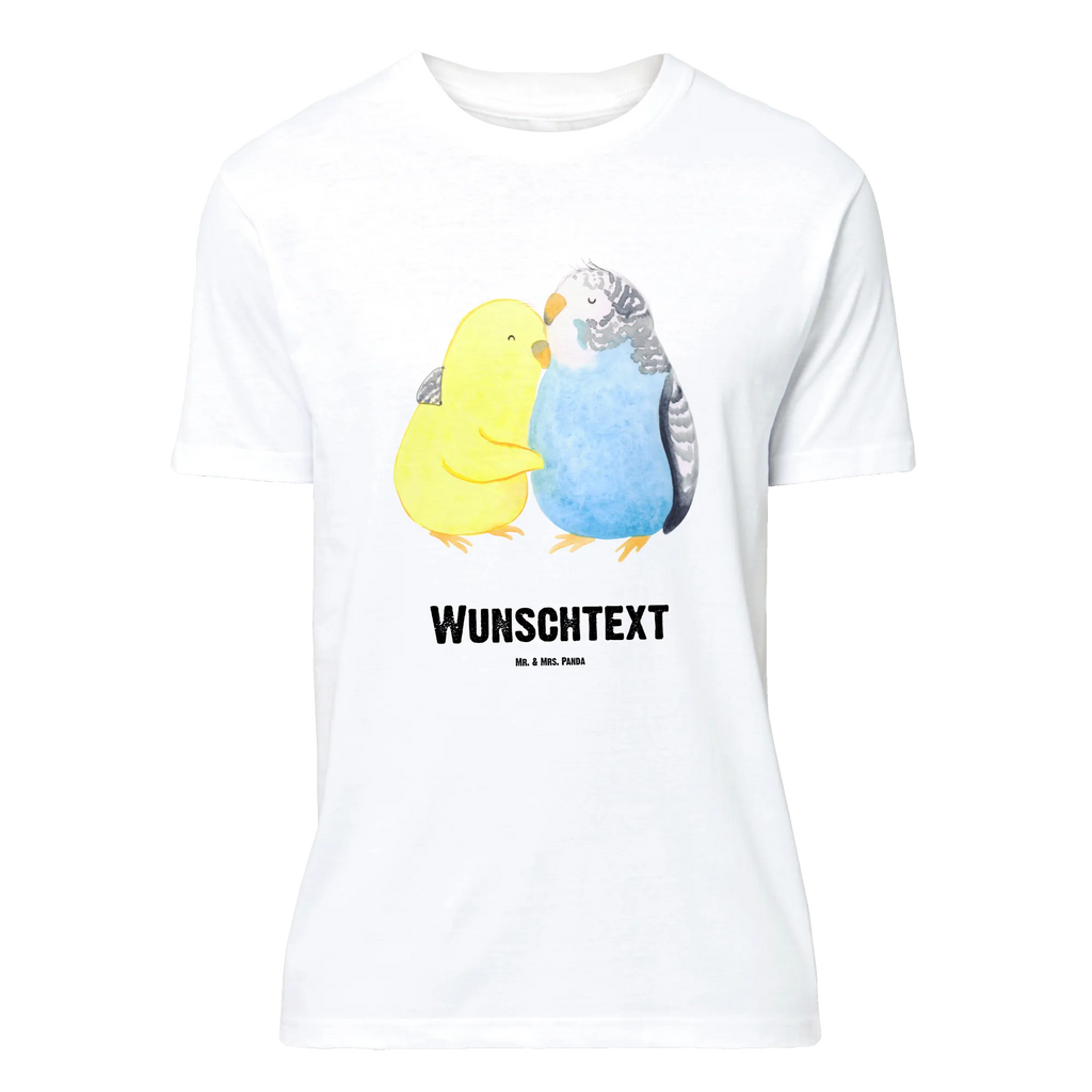 Personalisiertes T-Shirt Wellensittich Liebe Bedrucken, Wunschtext, T-Shirt Personalisiert, T-Shirt mit Namen, T-Shirt mit Aufruck, Freund, Jahrestag, Verlobung, Partner, Ehemann, Ehefrau, Freundin, Liebesgeschenk, Liebe, Heiraten, Heiratsantrag, Hocheitstag, Wellensittich, Nähe, Vögel, Kuscheln, Vertrauen