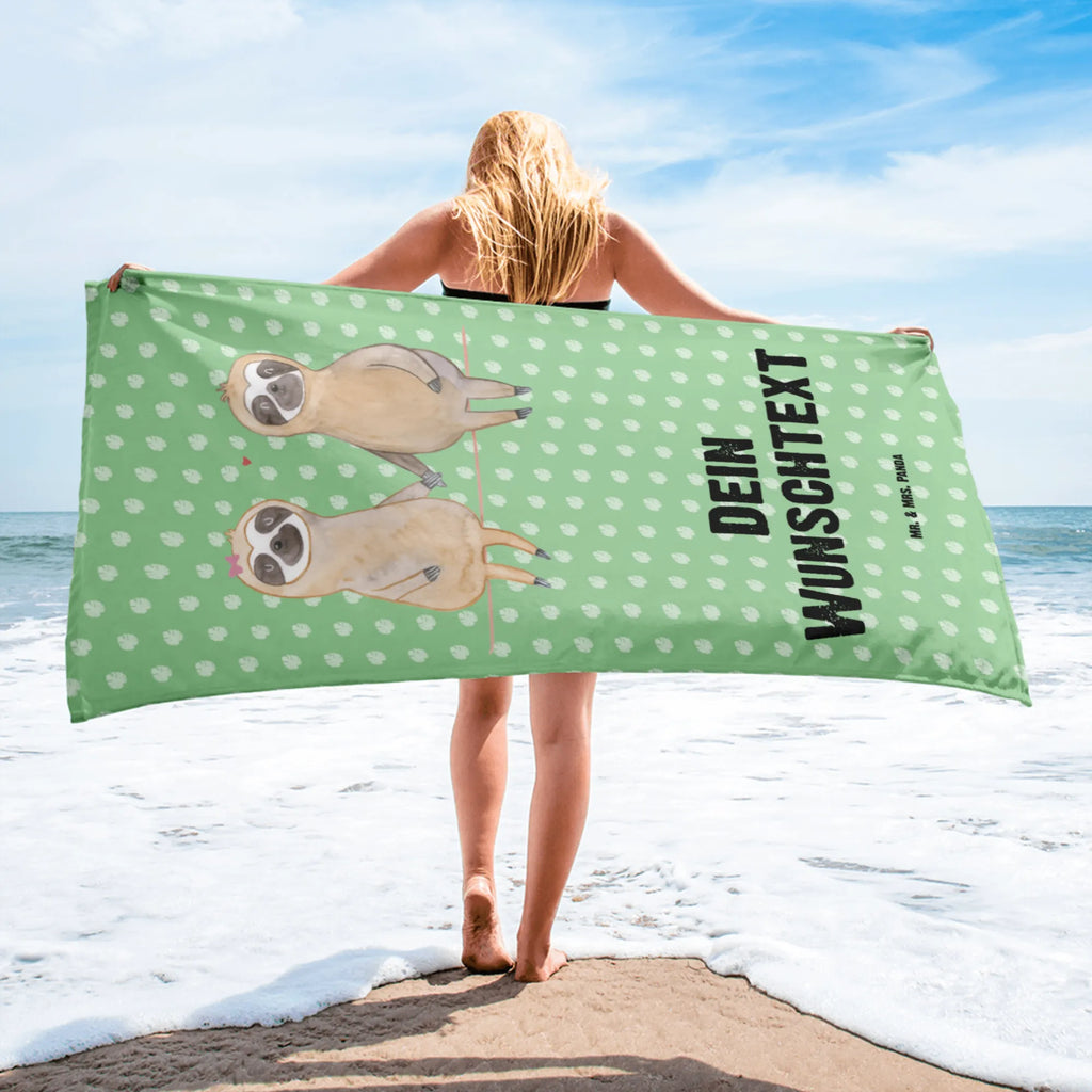 Hand towel with name sloth pair personalized bath towel, towel with name, custom towel, custom bathroom towel, embroidered towel, luxury personalized towels, monogrammed bath towel, custom print towel, towel gift, sauna towel with name, Sloth, sloth, trend animal, engaged, together, favourite animal, lazy, sloth love, relax, love, lovers, in love, sloth couple
