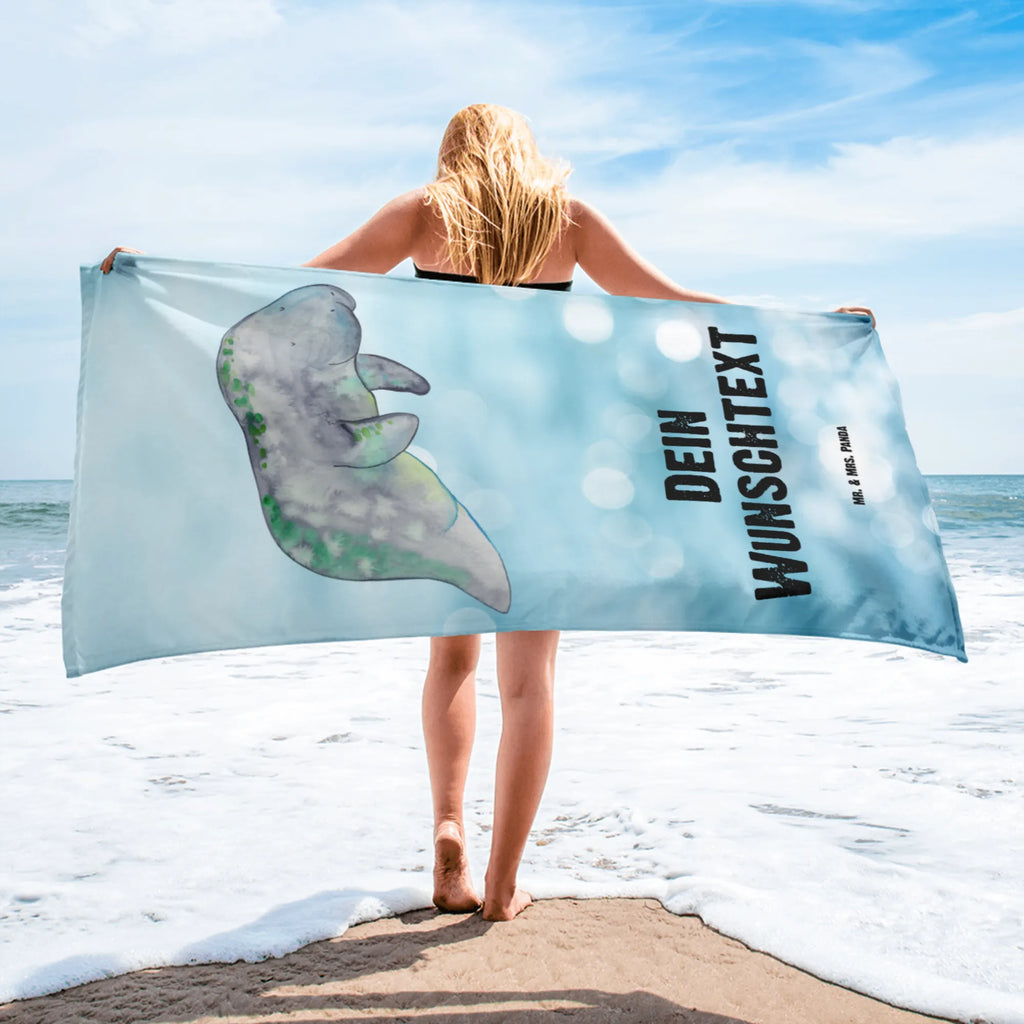 XXL ręcznik kąpielowy z imieniem manat Relaks Zwierzeta morskie, Morze, Wakacje