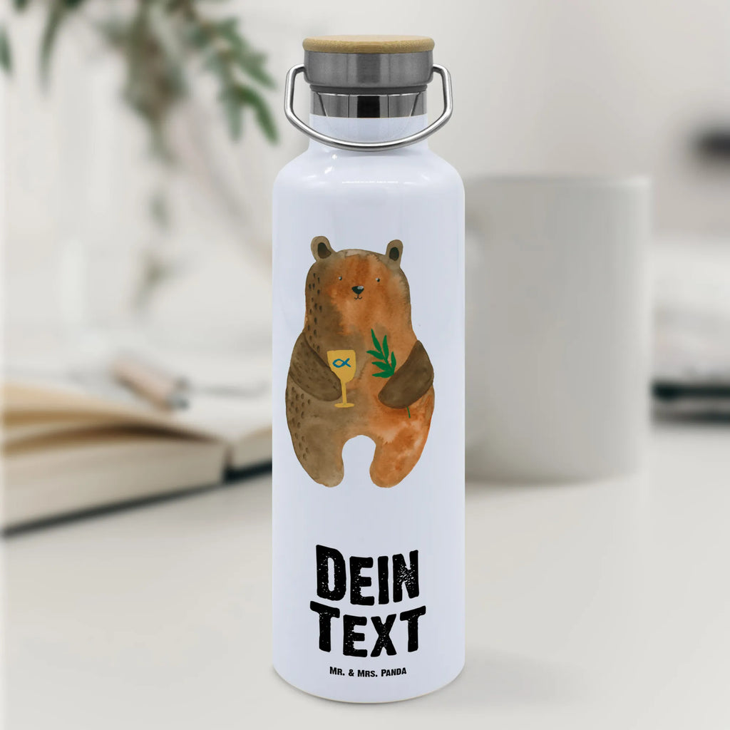 Personalised drinks bottle bear confirmation bear, teddy, teddy bear, cuddly toy, service, confirmation, evangelic, church