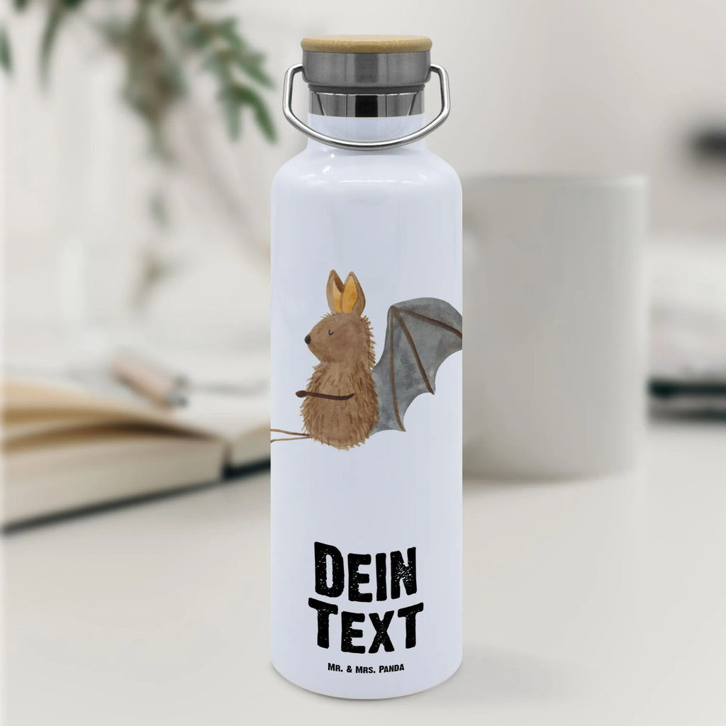 Personalised drinks bottle bat Sit small animals, cute, funny, cute animal motives, hand drawn, small world, funny sayings, good mood, happy, gifts, gift ideas, special gifts, animal lover, card, bats, bat, motivation, relax
