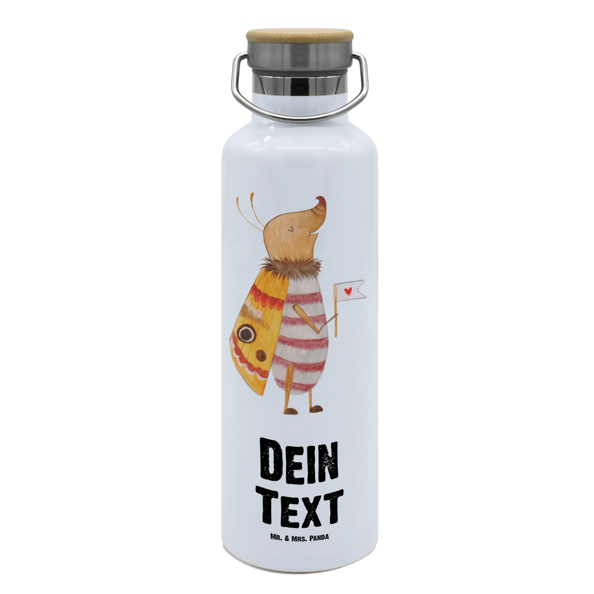 Personalised drinks bottle Moth flag card, gift ideas, gifts, small animals, cute, cute animal motives, hand drawn, funny sayings, good mood, special gifts, animal lover, Moth, Kitchen decoration, How much does the world cost, Saying funny, Beetle