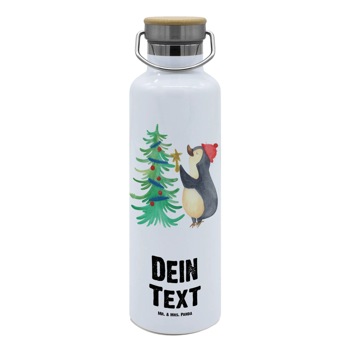Personalised drinks bottle penguin Christmas tree Winter, Christmas, Christmas time, snow, Penguin