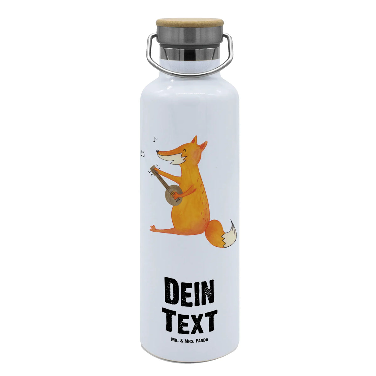 Personalised drinks bottle Fox guitar fox, foxes, forest wildlife, clever as a fox, animal lover, music saying, singer, musician, guitar, Fox, gift musician