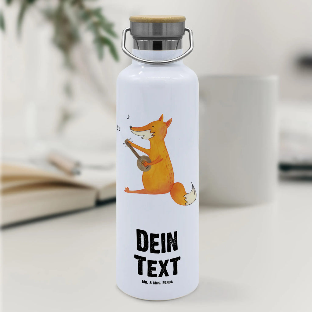 Personalised drinks bottle Fox guitar fox, foxes, forest wildlife, clever as a fox, animal lover, music saying, singer, musician, guitar, Fox, gift musician