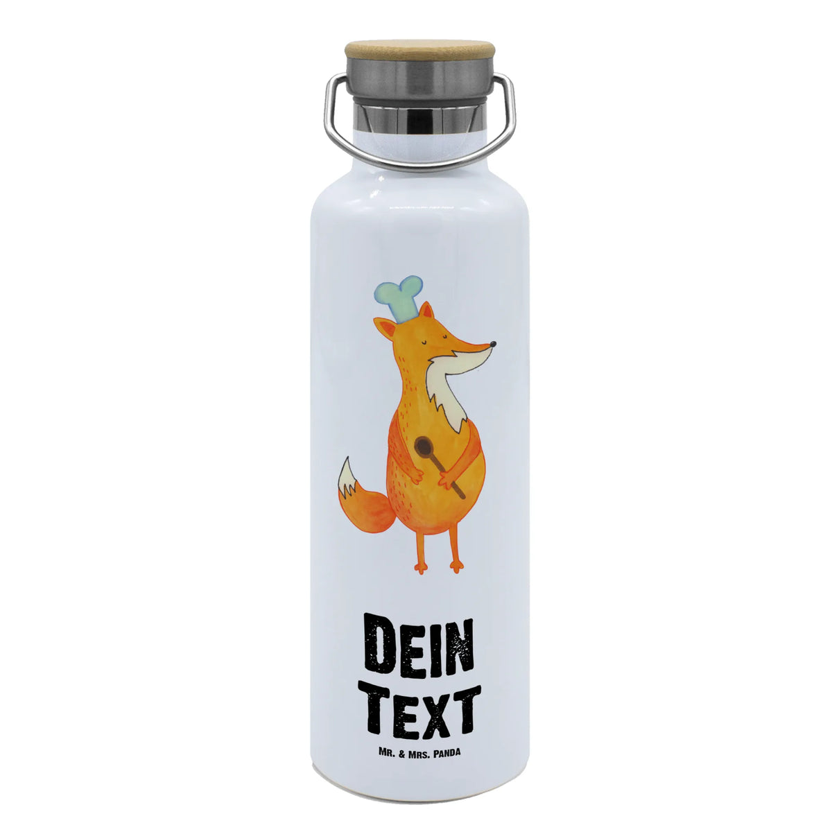 Personalised drinks bottle Fox A cook fox, foxes, forest wildlife, clever as a fox, animal lover, Fox, Kitchen slogan, Baker, Cook gift, Kitchen decoration, Chefs, Party slogan, funny, Slogan funny