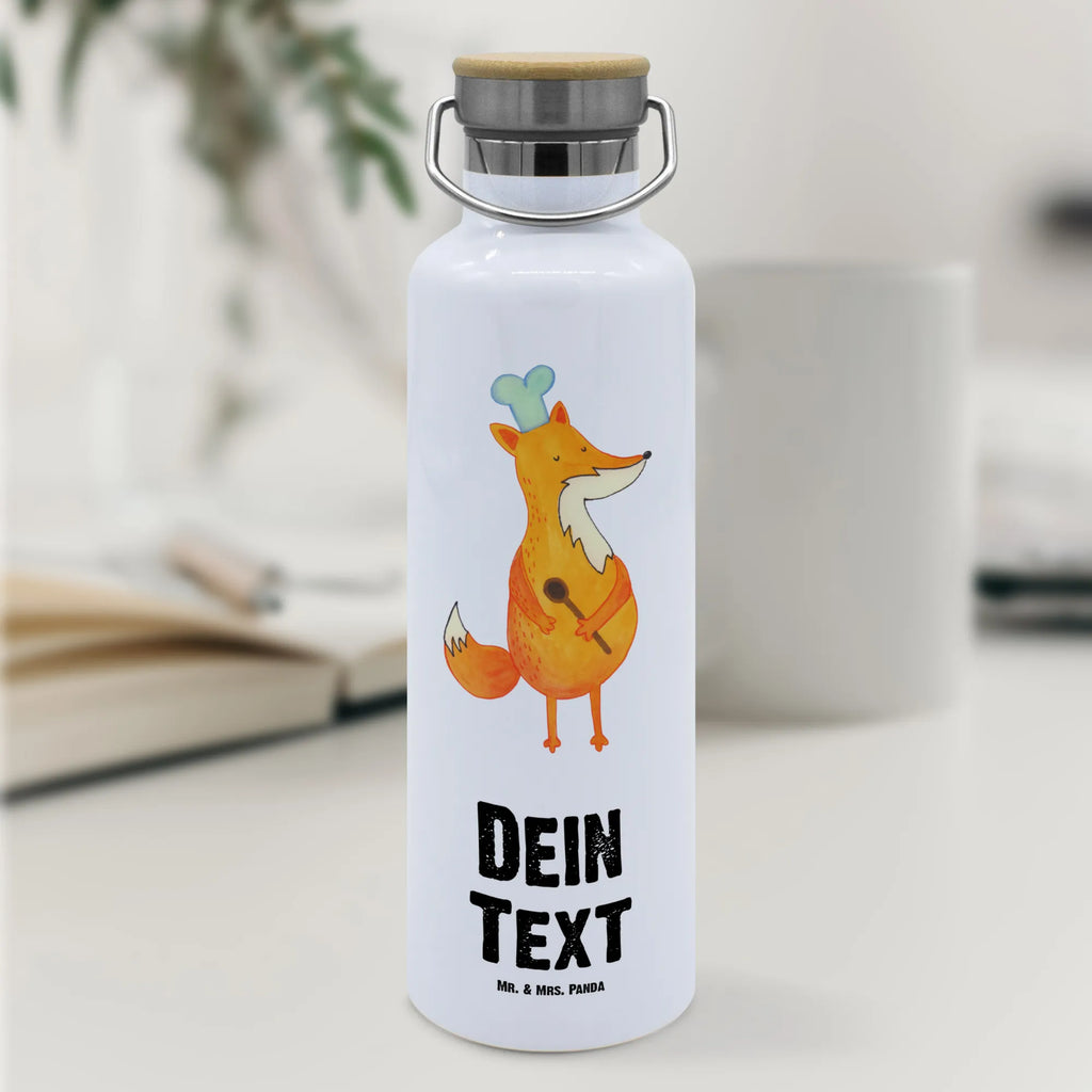 Personalised drinks bottle Fox A cook fox, foxes, forest wildlife, clever as a fox, animal lover, Fox, Kitchen slogan, Baker, Cook gift, Kitchen decoration, Chefs, Party slogan, funny, Slogan funny