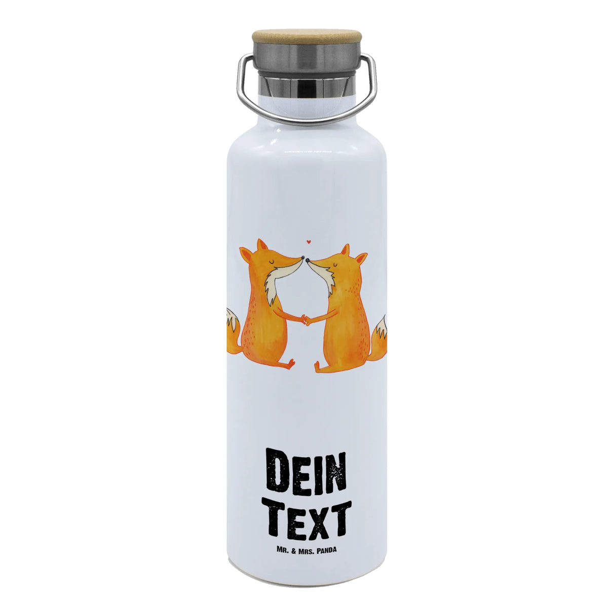 Personalised drinks bottle foxes Love fox, foxes, forest wildlife, clever as a fox, animal lover, marriage, love, wife, boyfriend, girlfriend, husband, couple, fiancée, lovers, partner, proof of love