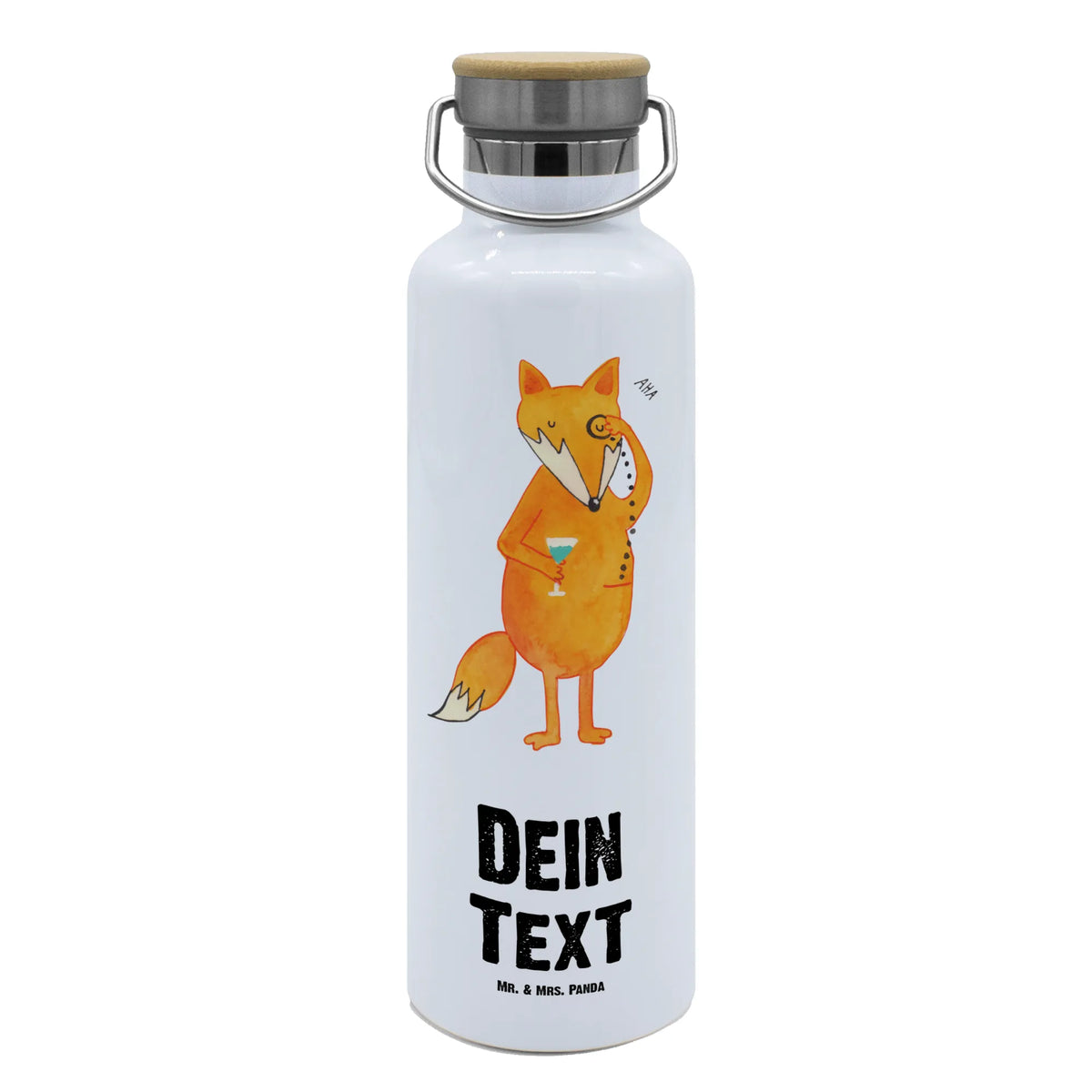 Personalised drinks bottle Fox lord animal lover, foxes, forest wildlife, clever as a fox, motivation saying, problem solving, saying funny, lovesickness gift, words of consolation