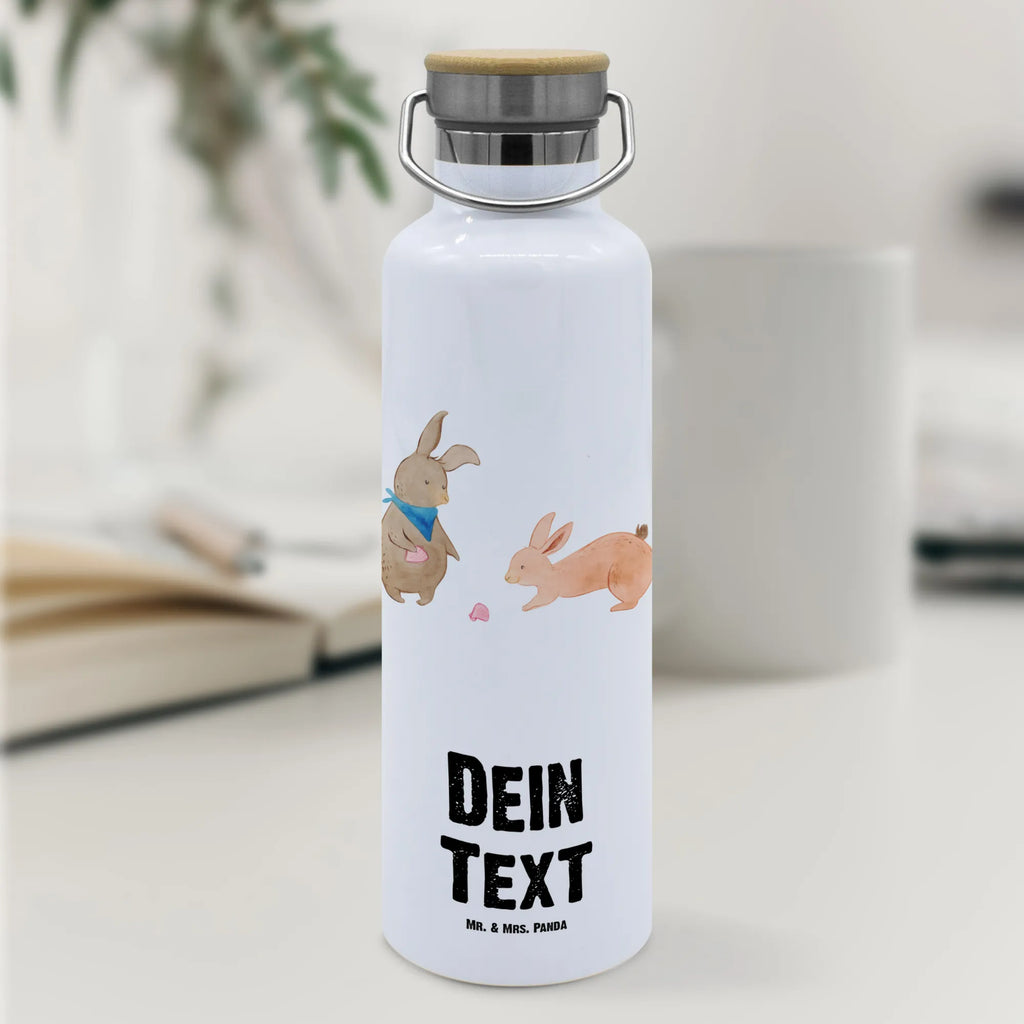 Personalised drinks bottle Bunnies with seashell Family, Father's Day, Mother's Day, brother, sister, Mom, Dad, girlfriend, sea, girlfriends, collecting shells, shells, rabbits, best friends, best friend, BFF