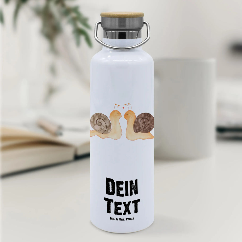 Personalizowana butelka na wodę Miłość ślimaków Miłość, partner, przyjaciel, przyjaciółka, mąż, żona, wesele, zaręczyny, prośba o rękę, prezent miłosny, rocznica, dzień ślubu